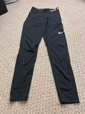 Nike Black Leggings with White Swoosh